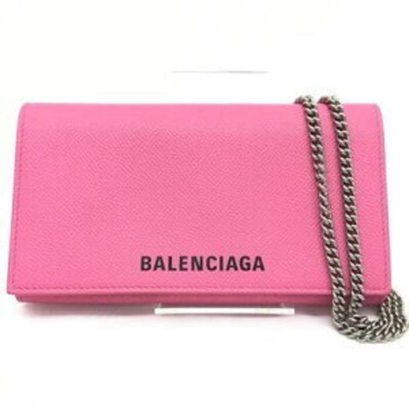 Balenciaga Bilphone Wallet Leather Chain Pink - Picture 1 of 7